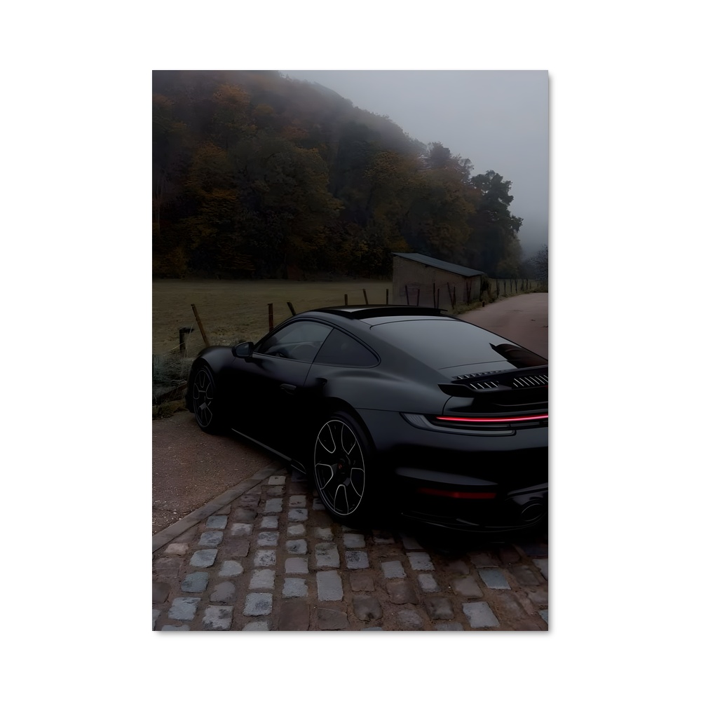Poster Carrera Noire – affiche Porsche
